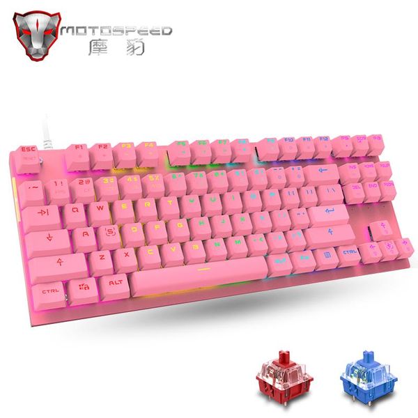 

keyboards motospeed 82 rgb mechanical keyboard 87 keys mix led backlight anti-ghosting usb wired gaming for pc computer gamer