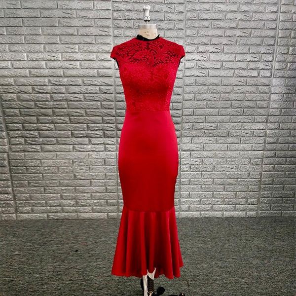 

bridesmaid dress girls jewel cap sleeve lace mermaid tea length, White;pink