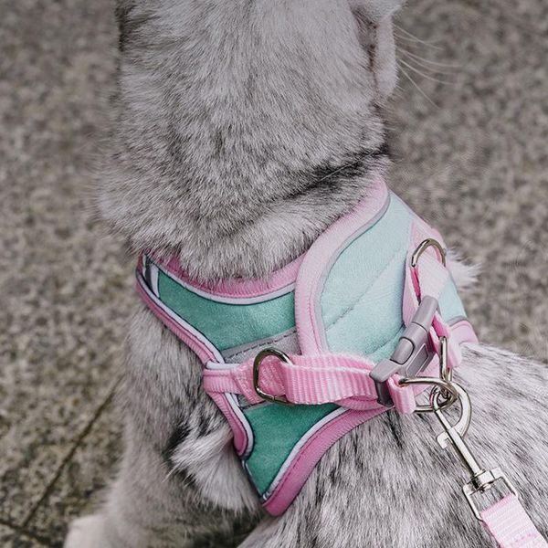 

cat carriers,crates & houses soft mesh walk leash chest strap adjustable dog traction rope reflective harness small animals