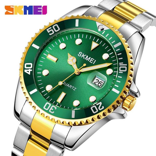

wristwatches skmei watch for men luxury wrist watches mens 2021 brand quartz wristwatch calendar chronograph relogio masculino, Slivery;brown