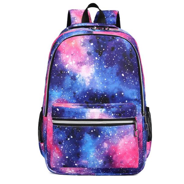

outdoor bags fashion women school bag 2021 graffiti dyeing backpack girl teens college style casual starry design women's