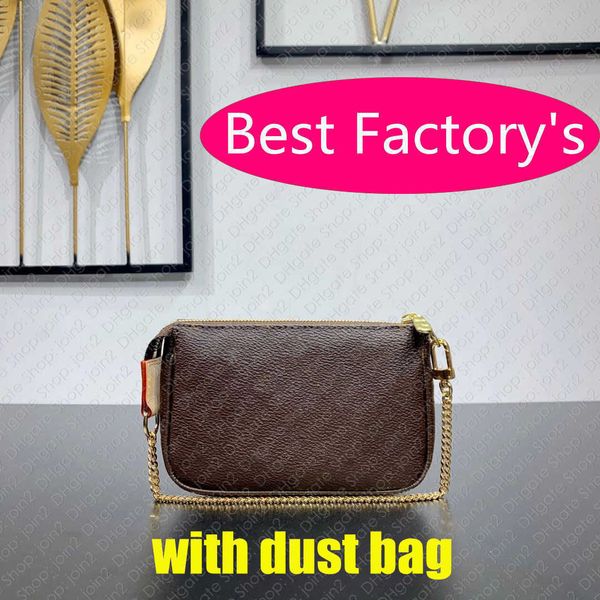 

luxury brand design bags n58009 mini pochette accessoires m58009 womens canvas small pouch fashion flowers clutch zippy chain phone