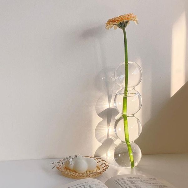 

vases korean clear glass flower vase cute stand for living room home decoration nordic