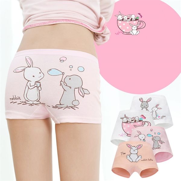 

girls panties cartoon rabbit print shorts cotton kids underwear breathable baby briefs princess underpants 4pcs/pack 210622, Camo