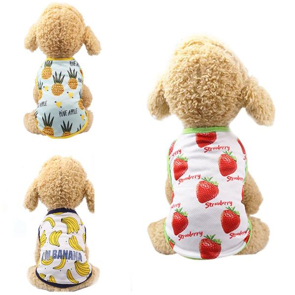 

dog apparel cute skirt banana shirts fruit printed strawberry pineapple t-shirt pet clothes supplies