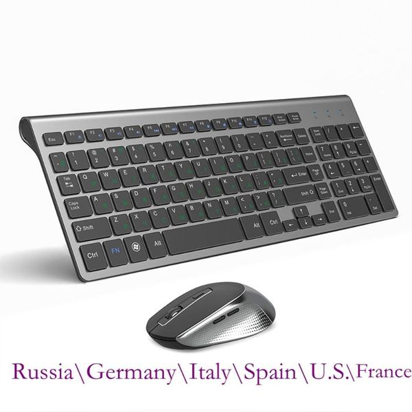 

keyboard mouse combos russia/spain/usa/france/italy/germany layout 2.4 ghz ultra thin portable wireless mouse, full size 2400 dpi mouse,blac