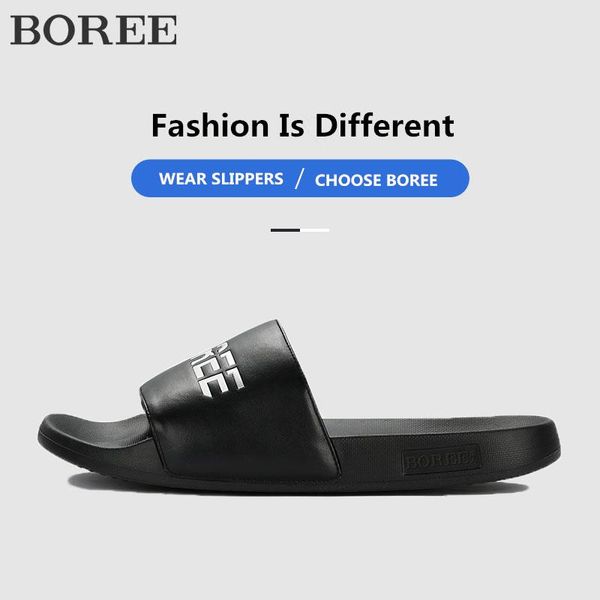 

slippers boree fashion simple women sandals beach slides couples shoes non-slip bathroom flat heel breathable, Black
