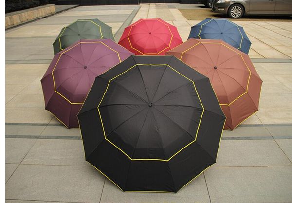 

umbrellas double golf business brand folding umbrella gift rain