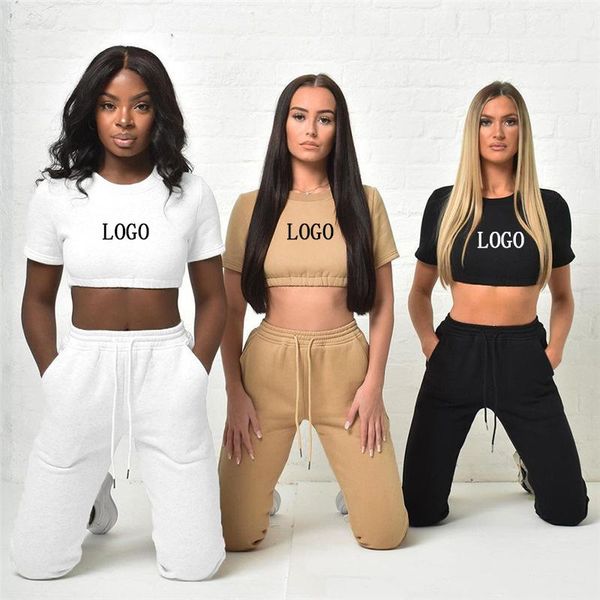

women's hoodies & sweatshirts 2021 custtom solid color leisure streetwear workout sportswear 2 piece set fitness apparel for womens win, Black