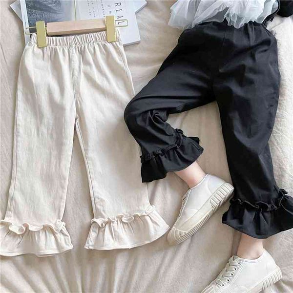 

spring arrival girls fashion flare pants kids cotton trousers kid clothes children 210528, Blue