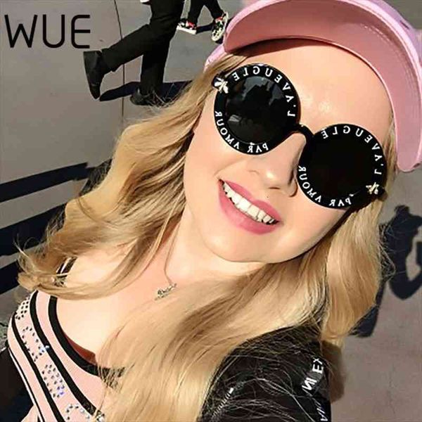 

fashion round retro sunglasses women vintage glasses circle classic bee letter sun glasses men shades visor oculos top, White;black