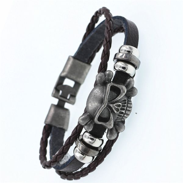 

multilayer bracelet men casual fashion braided leather bracelets, Golden;silver