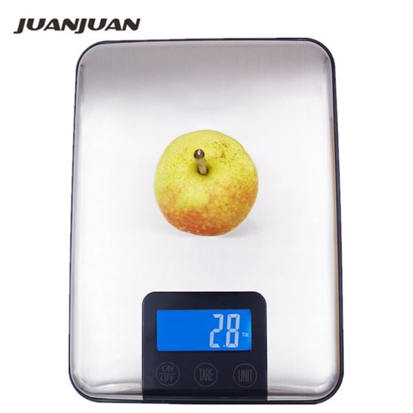 

15kg 1g digital kitchen scale big food diet weight slim stainless steel electronic scales touch screen with package 40% off
