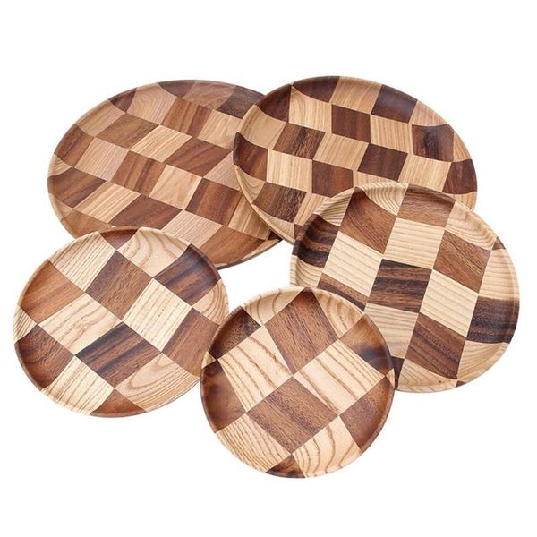 

kitchen storage & organization innovative solid wood tray circular acacia service environmentally friendly and durable plate fruit cake snac