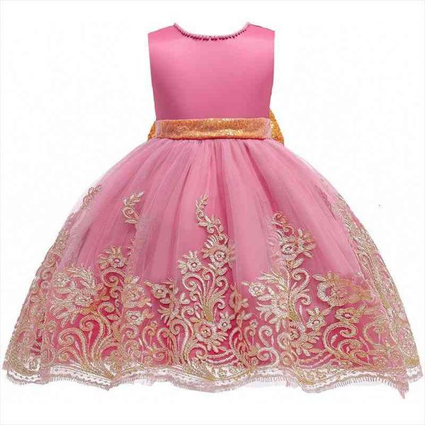 

girl dress applique puffy mesh dress wedding princess fancy party childrens clothing 3-10 years girl, Red;yellow