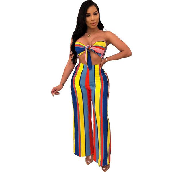 

women's jumpsuits & rompers jumpsuit two-piece night club bow print striped sleeveless backless color, Black;white