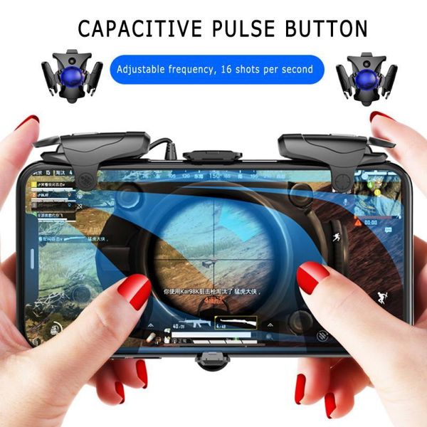 

game controllers & joysticks mobile phone gaming trigger for pubg gamepad turbo fire button player 63mm-90mm sensitive second shooting porta