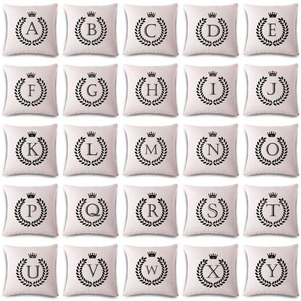 

pillow case fashion a-w linen cushion gift 26 cover cotton home throw letters