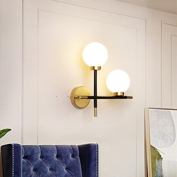

wall lamps nordic e27 lamp glass ball led mirror light for living room bedroom study corridor bedside modern decor home