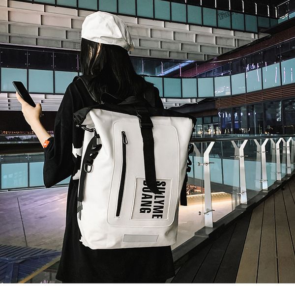 

men waterproof backpack women for school teenagers boy large capacity trend travel bags safety reflective stripe at night