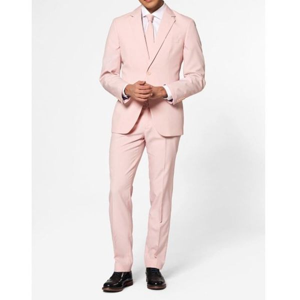 

men's suits & blazers spring custom made male clothing classic pink gentleman slim fit wedding for groom tuxedos groomsmen (blazer+pant, White;black