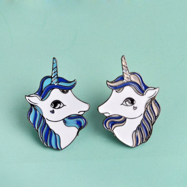 Luxus Damen Brosche Tier Pferd Einhorn Emaille Pins Broschen Abzeichen Kragen Kleider Pflanzen Rooch Schmuck