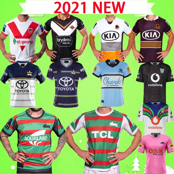 

s-5xl new rugby jerseys broncos west tiger rabbit cowboy shark knight warrior leopard league shirts home away 21 22 quality, Black;gray