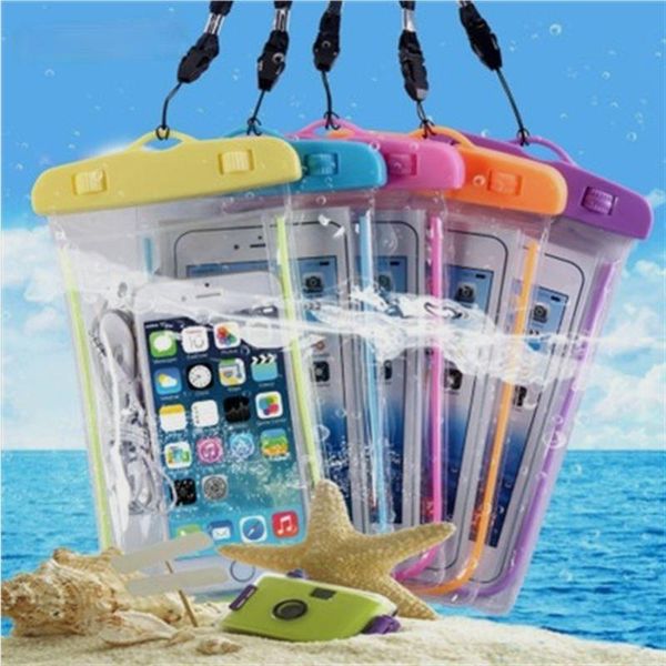 

cell phone pouches universele telefoon waterdichte pouch pvc clear smart case voor drift zwemmen duiken surfen strand mobiele