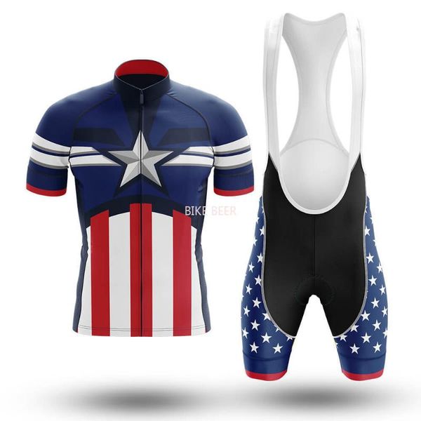 

racing sets american cycling bike uniform summer jersey set road bicycle jerseys mtb wear breathable clothing, Black;blue