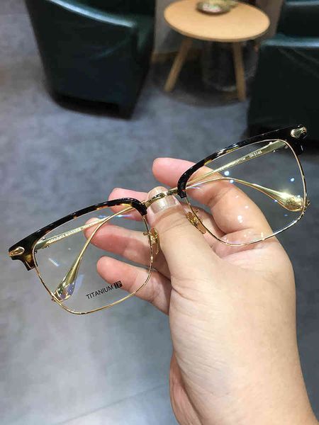 

design sunglasses jiandanglass s for men and women face big widened business pure titanium super light half with myopia frame, White;black