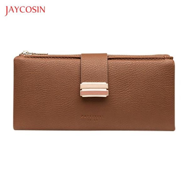 

wallets jaycosin women's high capacity wallet 2021 fashion leather long clutch bag multi-functional card holder coin package, Red;black