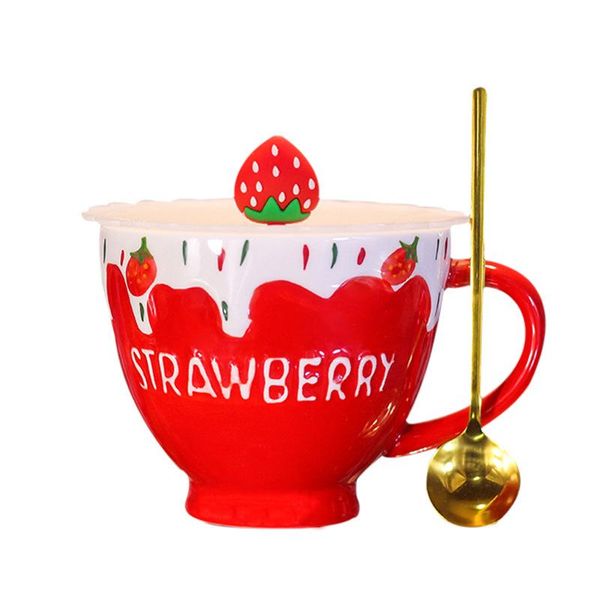 

mugs cute girl heart ceramic mug household water cup milk cereal breakfast creative oatmeal coffee children gift