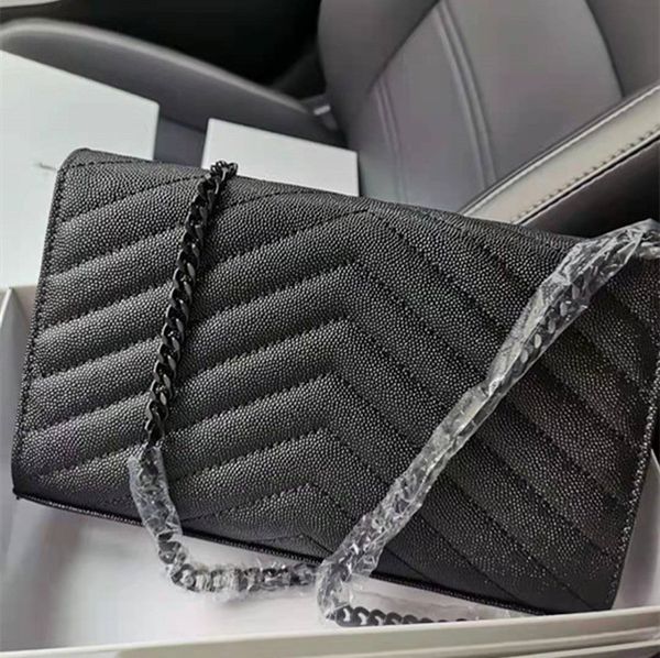 

woman bag original box genuine leather caviar fashion clutch lady shoulder bags cowhide handbag presbyopic card holder purse