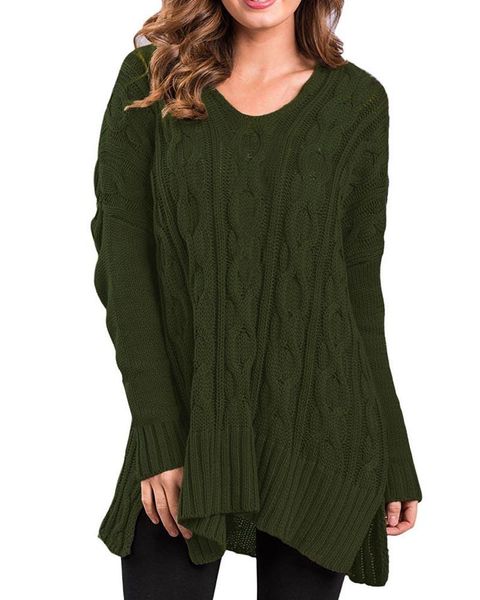 

women's sweaters hitmebox 2021 fashion womens v neck loose fit long sleeve casual knit sweater pullover tunic ladies knitwear jump, White;black