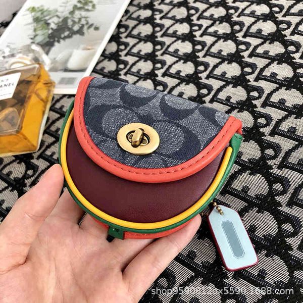 

2021 coin bag mini headset chambray wallet small change, Red;black