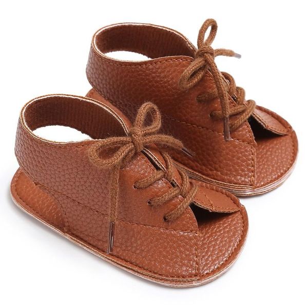 

handsome baby boys shoes summer fashion lace-up pu leather first walkers soft soled anti-slip born kids shoe