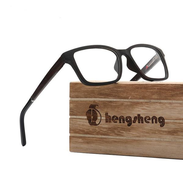 

fashion sunglasses frames men oversized square glasses myopia optical real wood prescription eyeglasses frame flexible eyewear clear lens cu, Black