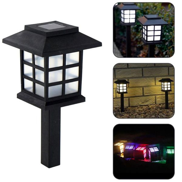 

2pcs solar lantern lawn lamps outdoor garden spotlight pathway landscape retro underground light