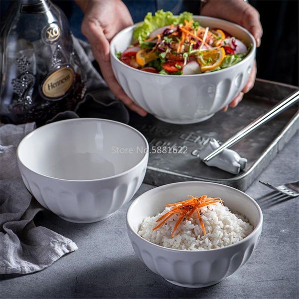 

bowls bowl rice korean household soup large noodles white ceramic el tableware