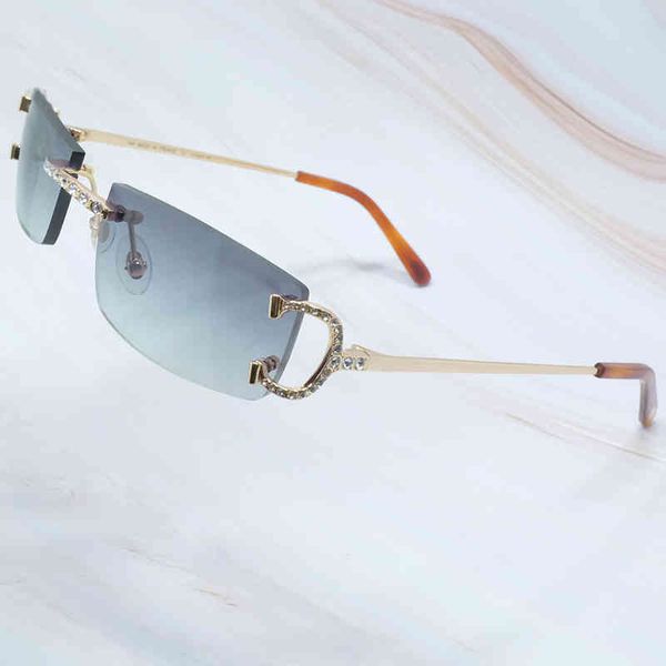 

factory direct price 2021 men women rimless arrival rhinestones man diamond luxury sunglass, White;black