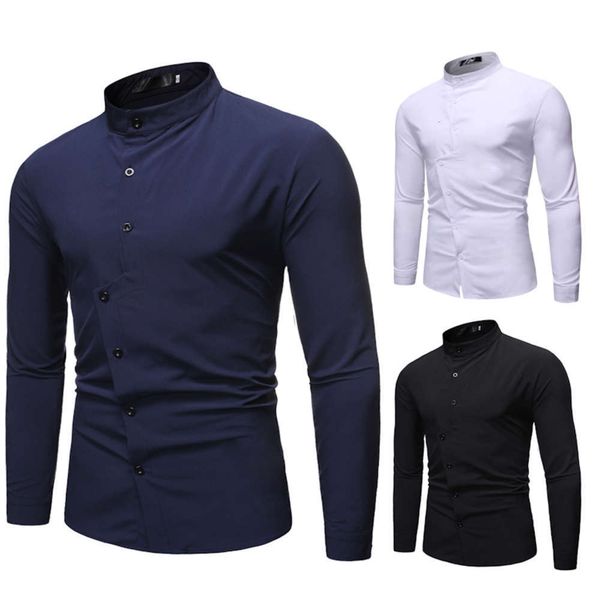 

men's casual shirts shirtmen's fashion in solid casual collar men's long sleeve shirt tx12 ao1r, White;black