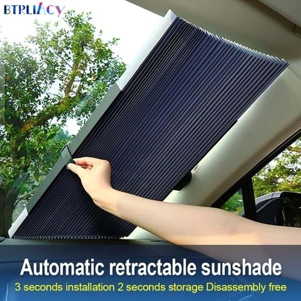 

car sunshade btrliacy windshield cover retractable sun shade visor protector reflective film curtains anti-uv
