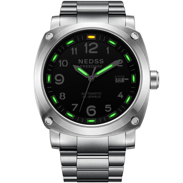 

wristwatches 2021 luxury tacto mens watches mechanical watch t25 tritium pam sports stainless steel automatic 50m waterproof, Slivery;brown