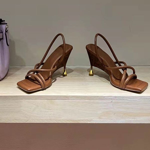 

sale-summer ladies designer heel black high sandals square toe roman cross strap elegant dress 35-41 sizes