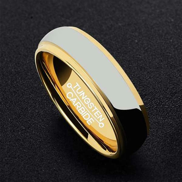 

wedding rings arrival 6mm width sliver and gold two colors tungsten carbide for couples comfort fit size 7-13, Slivery;golden