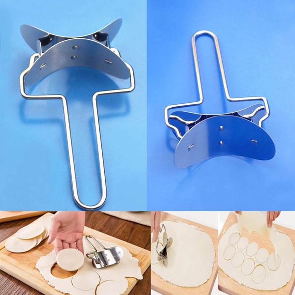 

stainless steel 1 pc round dumpling maker kitchen gadgets portable dough cutting tool pastry accessories baking & tools