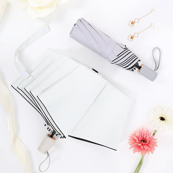 

umbrellas fashion windproof automatic three folding rain umbrella paraguas mujer uv protection women men business strong