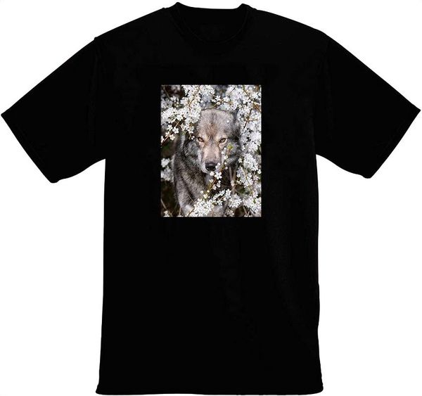 

men's t-shirts wolf art shirt, White;black
