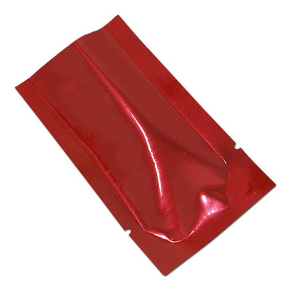 

storage bags 200pcs red open vacuum heat sealable sample packaging pouch for candy coffee powder mylar foil flat tear notch