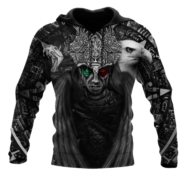 

men's hoodies & sweatshirts aztec mexico warrior tattoos 3d printd hoodie harajuku style streetwear oversized 5xl pullover sweatshirt, Black
